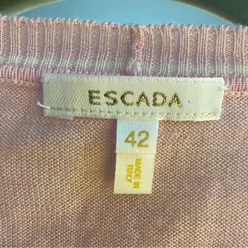 Escada Pink Women's Cardigan and sleeveless turtleneck, size 42/L - Picture 11 of 15